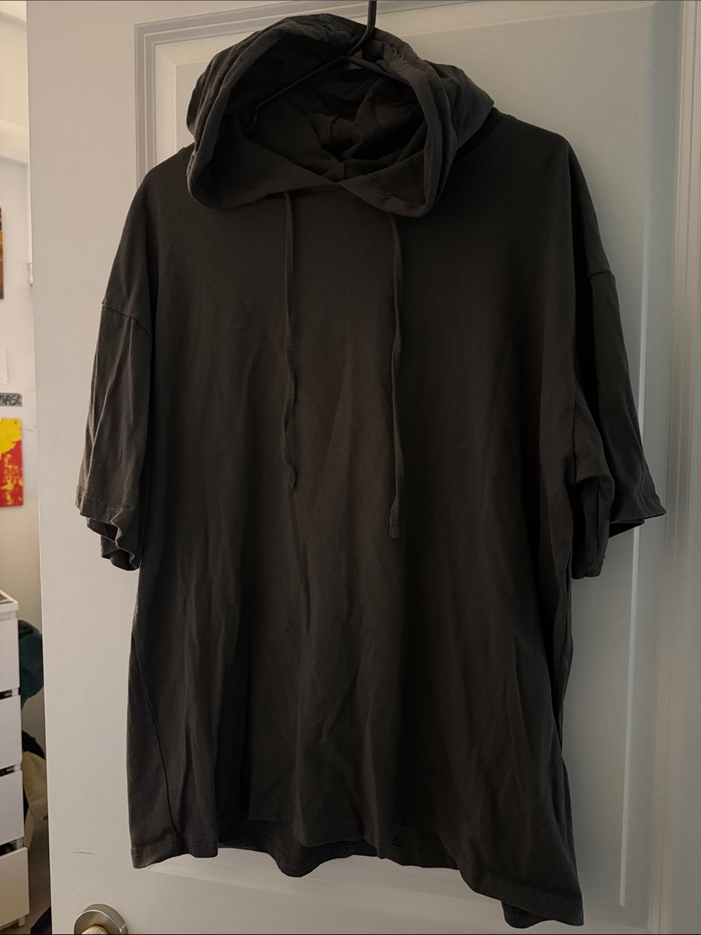 OAK + FORT Oversized Hooded T-Shirt - Charcoal Black